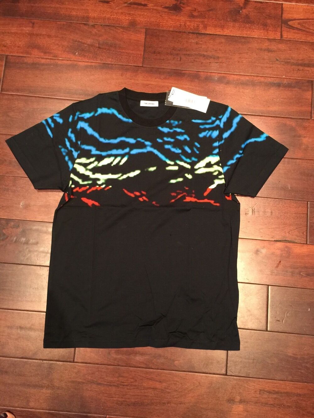 TIM COPPENS T-Shirt waves abstract graphic Tee L NWT
